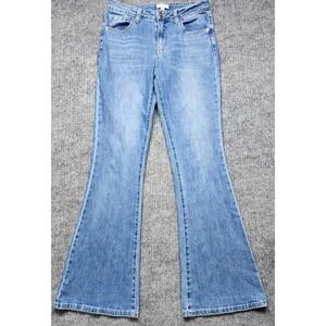 BP Nordstrom Womens 28 Mid Rise Flare Jeans Medium Wash Stretch Denim